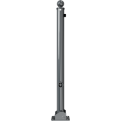 Ornamental bollard | Series 465B | � 60 mm | foldable, self-engaging lock,to be fixed by plugs, with base plate 100 x 150 mm | with triangular locking mechanism acc. with DIN 3223 | with 2 eyelets